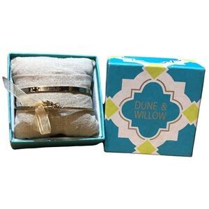 Cuff Bracelet‎ box set Dune & Willow Gold Plated engraved "be kind" dangle charm
